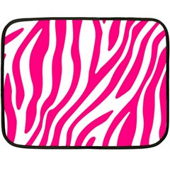 Pink Fucsia Zebra Vibes Animal Print Two Sides Fleece Blanket (mini) by ConteMonfrey