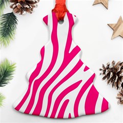 Pink Fucsia Zebra Vibes Animal Print Christmas Tree Ornament (two Sides) by ConteMonfrey