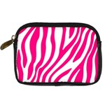 Pink Fucsia Zebra Vibes Animal Print Digital Camera Leather Case Front