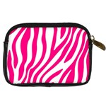 Pink Fucsia Zebra Vibes Animal Print Digital Camera Leather Case Back