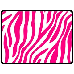 Pink Fucsia Zebra Vibes Animal Print Fleece Blanket (large) by ConteMonfrey