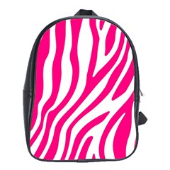 Pink Fucsia Zebra Vibes Animal Print School Bag (xl) by ConteMonfrey