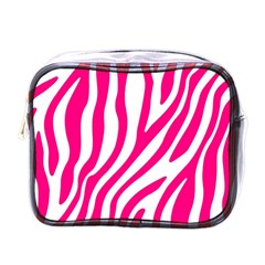 Pink Fucsia Zebra Vibes Animal Print Mini Toiletries Bag (one Side) by ConteMonfrey