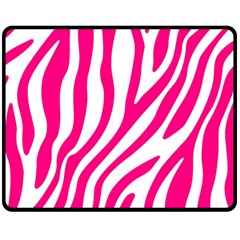 Pink Fucsia Zebra Vibes Animal Print Fleece Blanket (medium) by ConteMonfrey