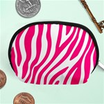 Pink Fucsia Zebra Vibes Animal Print Accessory Pouch (Medium) Front