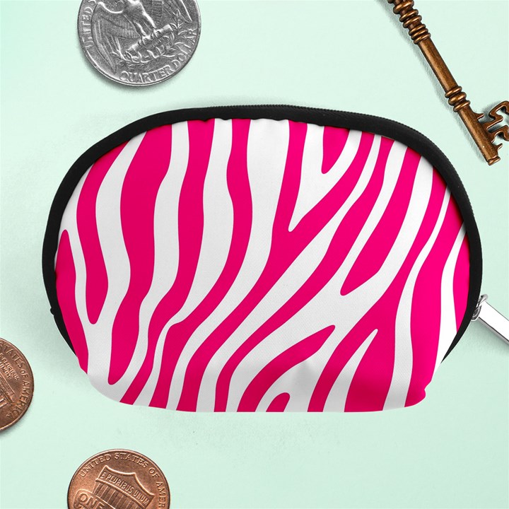 Pink Fucsia Zebra Vibes Animal Print Accessory Pouch (Medium)