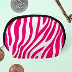 Pink Fucsia Zebra Vibes Animal Print Accessory Pouch (Medium) Back