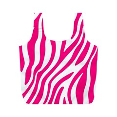 Pink Fucsia Zebra Vibes Animal Print Full Print Recycle Bag (m) by ConteMonfrey