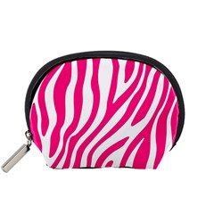 Pink Fucsia Zebra Vibes Animal Print Accessory Pouch (small) by ConteMonfrey