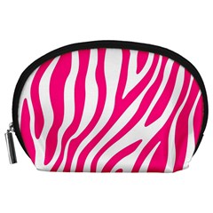 Pink Fucsia Zebra Vibes Animal Print Accessory Pouch (large) by ConteMonfrey