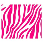 Pink Fucsia Zebra Vibes Animal Print Two Sides Premium Plush Fleece Blanket (Small) 50 x40  Blanket Front