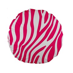 Pink Fucsia Zebra Vibes Animal Print Standard 15  Premium Round Cushions by ConteMonfrey