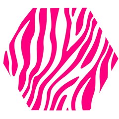 Pink Fucsia Zebra Vibes Animal Print Wooden Puzzle Hexagon by ConteMonfrey