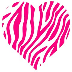 Pink Fucsia Zebra Vibes Animal Print Wooden Puzzle Heart by ConteMonfrey