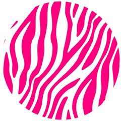 Pink Fucsia Zebra Vibes Animal Print Wooden Puzzle Round by ConteMonfrey