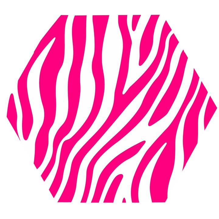 Pink Fucsia Zebra Vibes Animal Print Wooden Puzzle Hexagon