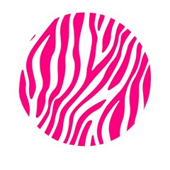 Pink Fucsia Zebra Vibes Animal Print Mini Round Pill Box by ConteMonfrey