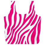 Pink Fucsia Zebra Vibes Animal Print Full Print Recycle Bag (XXL) Back