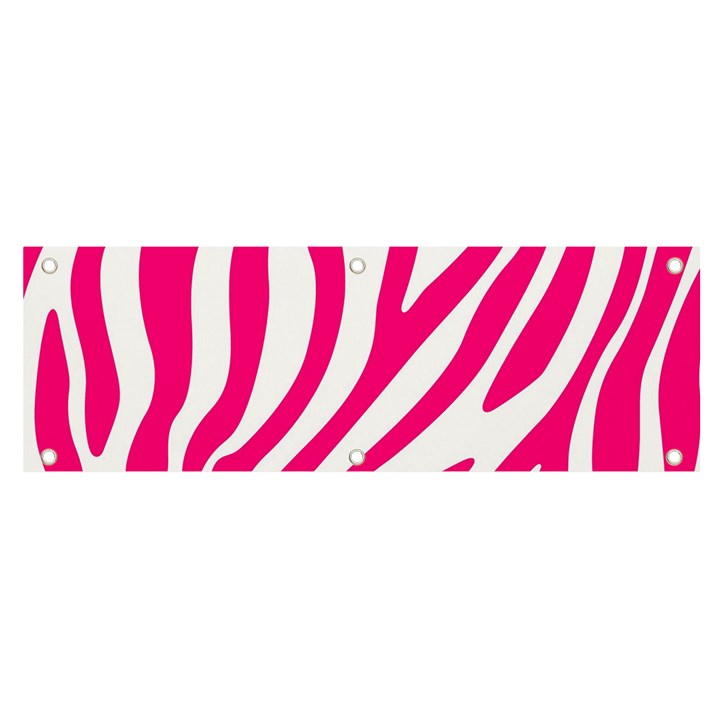 Pink Fucsia Zebra Vibes Animal Print Banner and Sign 6  x 2 