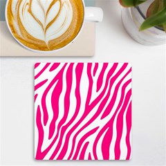 Pink Fucsia Zebra Vibes Animal Print Uv Print Square Tile Coaster  by ConteMonfrey