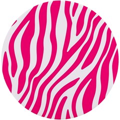 Pink Fucsia Zebra Vibes Animal Print Uv Print Round Tile Coaster by ConteMonfrey