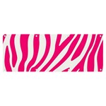 Pink Fucsia Zebra Vibes Animal Print Banner and Sign 8  x 3  Front