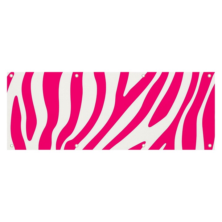 Pink Fucsia Zebra Vibes Animal Print Banner and Sign 8  x 3 