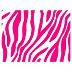 Pink Fucsia Zebra Vibes Animal Print Two Sides Premium Plush Fleece Blanket (Extra Small) 40 x30  Blanket Front