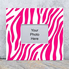 Pink Fucsia Zebra Vibes Animal Print White Wall Photo Frame 5  X 7  by ConteMonfrey