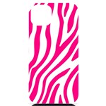 Pink Fucsia Zebra Vibes Animal Print iPhone 14 Plus Black UV Print Case Front