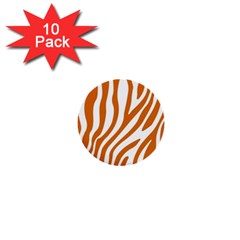 Orange Zebra Vibes Animal Print   1  Mini Buttons (10 Pack)  by ConteMonfrey