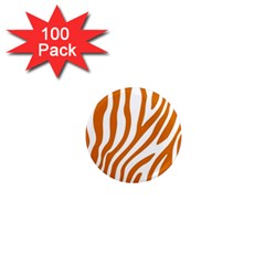 Orange Zebra Vibes Animal Print   1  Mini Magnets (100 Pack)  by ConteMonfrey