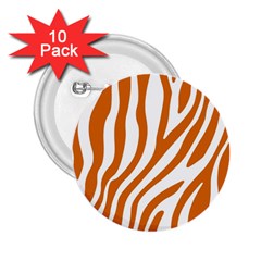 Orange Zebra Vibes Animal Print   2 25  Buttons (10 Pack)  by ConteMonfrey