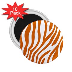 Orange Zebra Vibes Animal Print   2 25  Magnets (10 Pack)  by ConteMonfrey