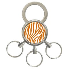 Orange Zebra Vibes Animal Print   3-ring Key Chain by ConteMonfrey