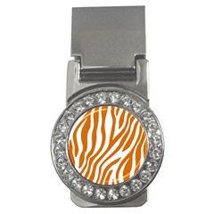 Orange Zebra Vibes Animal Print   Money Clips (cz)  by ConteMonfrey