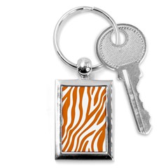 Orange Zebra Vibes Animal Print   Key Chain (rectangle) by ConteMonfrey