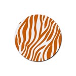 Orange Zebra Vibes Animal Print   Rubber Coaster (Round) Front