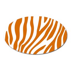 Orange Zebra Vibes Animal Print   Oval Magnet by ConteMonfrey