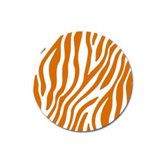 Orange Zebra Vibes Animal Print   Magnet 3  (round) by ConteMonfrey