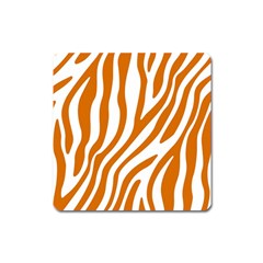 Orange Zebra Vibes Animal Print   Square Magnet by ConteMonfrey