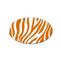 Orange Zebra Vibes Animal Print   Sticker Oval (10 Pack) by ConteMonfrey