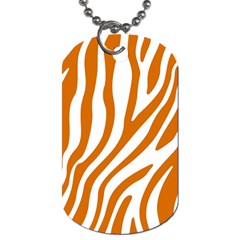 Orange Zebra Vibes Animal Print   Dog Tag (two Sides) by ConteMonfrey