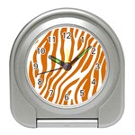 Orange Zebra Vibes Animal Print   Travel Alarm Clock Front