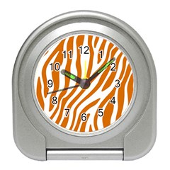 Orange Zebra Vibes Animal Print   Travel Alarm Clock by ConteMonfrey