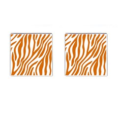 Orange Zebra Vibes Animal Print   Cufflinks (square) by ConteMonfrey