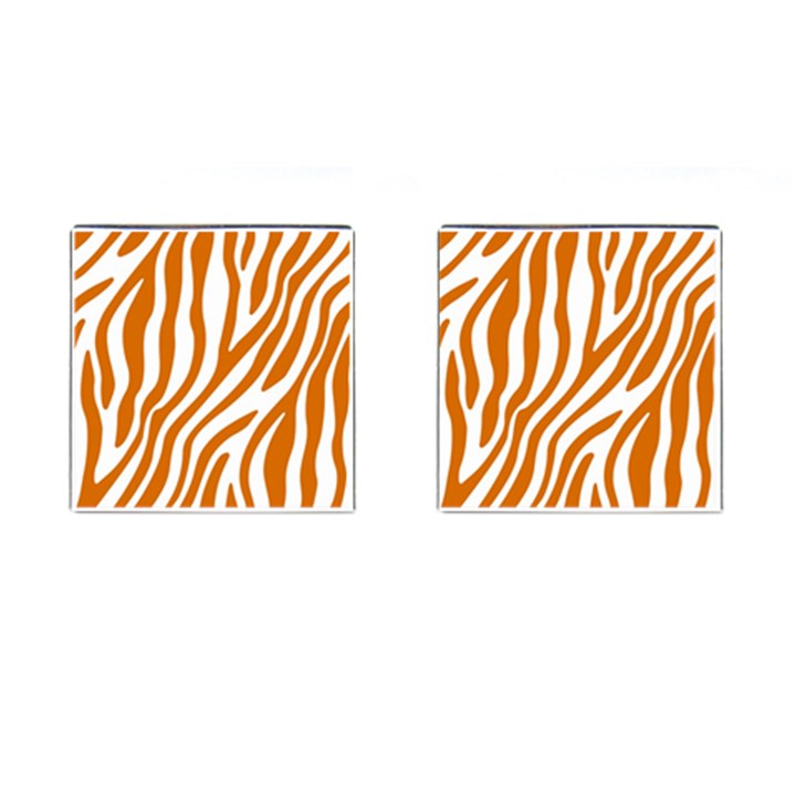 Orange Zebra Vibes Animal Print   Cufflinks (Square)