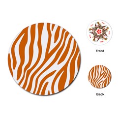 Orange Zebra Vibes Animal Print   Playing Cards Single Design (round) by ConteMonfrey