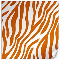 Orange Zebra Vibes Animal Print   Canvas 12  X 12  by ConteMonfrey