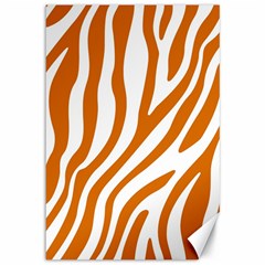 Orange Zebra Vibes Animal Print   Canvas 12  X 18  by ConteMonfrey